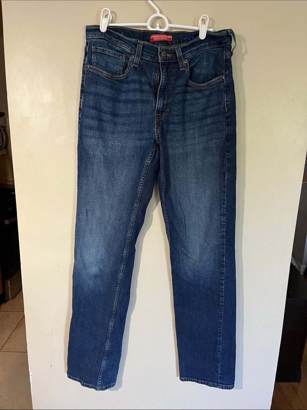 Men's Dark Blue Straight-Leg Jeans 32x34